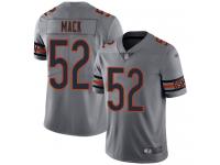 #52 Limited Khalil Mack Silver Football Men's Jersey Chicago Bears Inverted Legend Vapor Rush