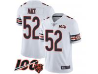 #52 Limited Khalil Mack White Football Road Men's Jersey Chicago Bears Vapor Untouchable 100th Season