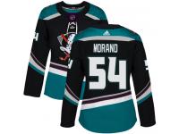 #54 Adidas Authentic Antoine Morand Women's Black Teal NHL Jersey - Alternate Anaheim Ducks
