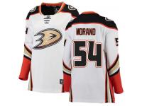 #54 Breakaway Antoine Morand Women's White NHL Jersey - Away Anaheim Ducks