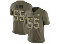 #55 Limited Frank Clark Olive Camo Football Men's Jersey Kansas City Chiefs 2017 Salute to Service