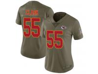 #55 Limited Frank Clark Olive Football Women's Jersey Kansas City Chiefs 2017 Salute to Service