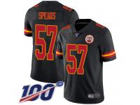 #57 Limited Breeland Speaks Black Football Men's Jersey Kansas City Chiefs Rush Vapor Untouchable 100th Season