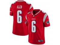 #6 Limited Ryan Allen Red Football Youth Jersey New England Patriots Inverted Legend