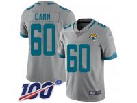 #60 Limited A. J. Cann Silver Football Youth Jersey Jacksonville Jaguars Inverted Legend 100th Season