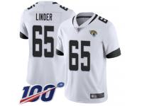 #65 Limited Brandon Linder White Football Road Youth Jersey Jacksonville Jaguars Vapor Untouchable 100th Season