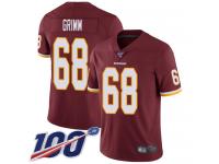 #68 Limited Russ Grimm Burgundy Red Football Home Men's Jersey Washington Redskins Vapor Untouchable 100th Season