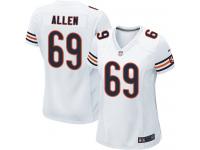 #69 Jared Allen Chicago Bears Road Jersey _ Nike Women's White NFL Game