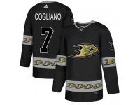#7 Adidas Authentic Andrew Cogliano Men's Black NHL Jersey - Anaheim Ducks Team Logo Fashion