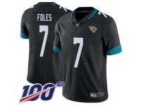 #7 Limited Nick Foles Black Football Home Youth Jersey Jacksonville Jaguars Vapor Untouchable 100th Season