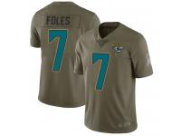 #7 Limited Nick Foles Olive Football Youth Jersey Jacksonville Jaguars 2017 Salute to Service