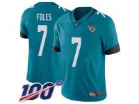 #7 Limited Nick Foles Teal Green Football Alternate Youth Jersey Jacksonville Jaguars Vapor Untouchable 100th Season