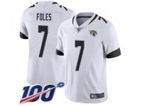 #7 Limited Nick Foles White Football Road Youth Jersey Jacksonville Jaguars Vapor Untouchable 100th Season