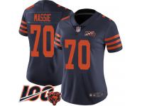 #70 Limited Bobby Massie Navy Blue Football Women's Jersey Chicago Bears Rush Vapor Untouchable 100th Season