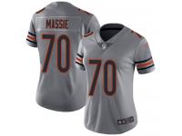 #70 Limited Bobby Massie Silver Football Women's Jersey Chicago Bears Inverted Legend Vapor Rush