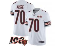 #70 Limited Bobby Massie White Football Road Men's Jersey Chicago Bears Vapor Untouchable 100th Season