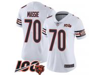 #70 Limited Bobby Massie White Football Road Women's Jersey Chicago Bears Vapor Untouchable 100th Season