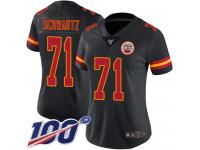 #71 Limited Mitchell Schwartz Black Football Women's Jersey Kansas City Chiefs Rush Vapor Untouchable 100th Season
