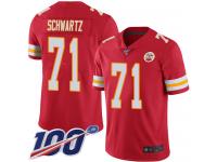 #71 Limited Mitchell Schwartz Red Football Home Men's Jersey Kansas City Chiefs Vapor Untouchable 100th Season