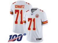 #71 Limited Mitchell Schwartz White Football Road Men's Jersey Kansas City Chiefs Vapor Untouchable 100th Season
