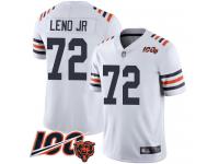 #72 Limited Charles Leno White Football Men's Jersey Chicago Bears 100th Season