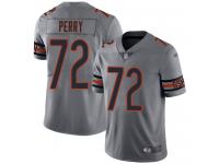 #72 Limited William Perry Silver Football Men's Jersey Chicago Bears Inverted Legend Vapor Rush