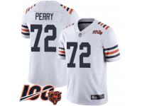 #72 Limited William Perry White Football Men's Jersey Chicago Bears 100th Season