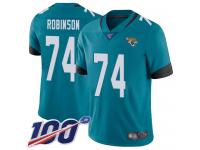 #74 Limited Cam Robinson Teal Green Football Alternate Youth Jersey Jacksonville Jaguars Vapor Untouchable 100th Season