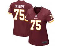 #75 Brandon Scherff Washington Redskins Home Jersey _ Nike Women's Burgundy Red NFL Game