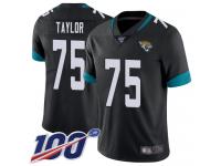 #75 Limited Jawaan Taylor Black Football Home Youth Jersey Jacksonville Jaguars Vapor Untouchable 100th Season