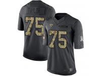 #75 Limited Jawaan Taylor Black Football Youth Jersey Jacksonville Jaguars 2016 Salute to Service