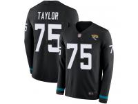 #75 Limited Jawaan Taylor Black Football Youth Jersey Jacksonville Jaguars Therma Long Sleeve