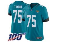 #75 Limited Jawaan Taylor Teal Green Football Alternate Youth Jersey Jacksonville Jaguars Vapor Untouchable 100th Season