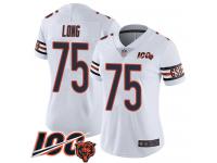 #75 Limited Kyle Long White Football Road Women's Jersey Chicago Bears Vapor Untouchable 100th Season
