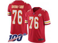 #76 Limited Laurent Duvernay-Tardif Red Football Home Men's Jersey Kansas City Chiefs Vapor Untouchable 100th Season
