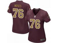 #76 Morgan Moses Washington Redskins Alternate Jersey _ Nike Women's Burgundy Red 80th Anniversary NFL Game