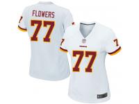 #77 Game Ereck Flowers White Football Road Women's Jersey Washington Redskins
