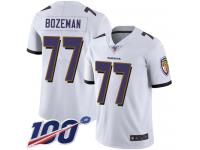 #77 Limited Bradley Bozeman White Football Road Youth Jersey Baltimore Ravens Vapor Untouchable 100th Season