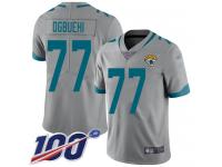 #77 Limited Cedric Ogbuehi Silver Football Youth Jersey Jacksonville Jaguars Inverted Legend 100th Season