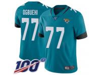 #77 Limited Cedric Ogbuehi Teal Green Football Alternate Youth Jersey Jacksonville Jaguars Vapor Untouchable 100th Season