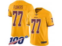 #77 Limited Ereck Flowers Gold Football Men's Jersey Washington Redskins Rush Vapor Untouchable 100th Season