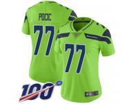 #77 Limited Ethan Pocic Green Football Women's Jersey Seattle Seahawks Rush Vapor Untouchable 100th Season