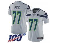 #77 Limited Ethan Pocic Grey Football Alternate Women's Jersey Seattle Seahawks Vapor Untouchable 100th Season