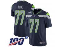 #77 Limited Ethan Pocic Navy Blue Football Home Youth Jersey Seattle Seahawks Vapor Untouchable 100th Season