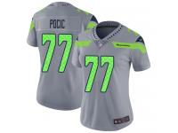 #77 Limited Ethan Pocic Silver Football Women's Jersey Seattle Seahawks Inverted Legend