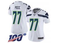 #77 Limited Ethan Pocic White Football Road Women's Jersey Seattle Seahawks Vapor Untouchable 100th Season