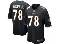 #78 Game Orlando Brown Jr. Black Football Alternate Men's Jersey Baltimore Ravens