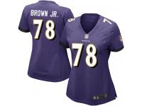 #78 Game Orlando Brown Jr. Purple Football Home Women's Jersey Baltimore Ravens