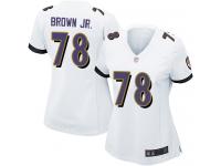 #78 Game Orlando Brown Jr. White Football Road Women's Jersey Baltimore Ravens