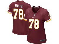 #78 Game Wes Martin Burgundy Red Football Home Women's Jersey Washington Redskins